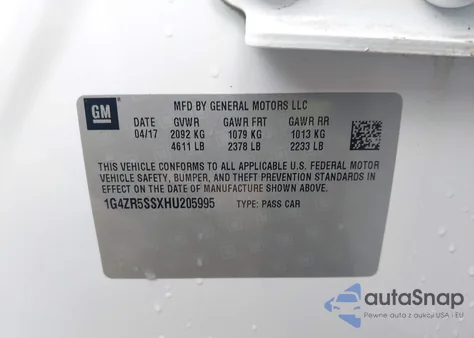 2017 Buick Lacrosse Premium from USA, damaged, VIN 1G4ZR5SSXHU205995